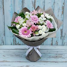 Букет цветов из:  Герберы, Альстромерии и Хризантемы в Мамонтово