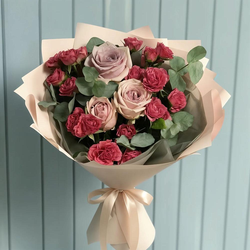 Букет цветов из: Гвоздики и Розы в Мамонтово