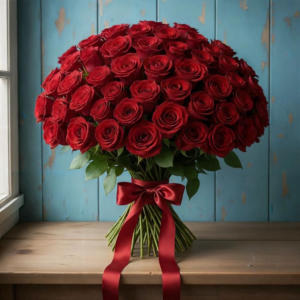 Букет Красные розы Блэк Меджик в Мамонтово