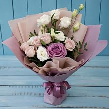 Букет цветов из:  Розы и Лизиантусы в Мамонтово