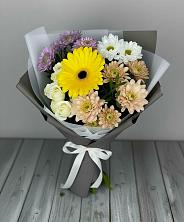 Букет цветов из:  Розы, Герберы и Хризантемы в Мамонтово