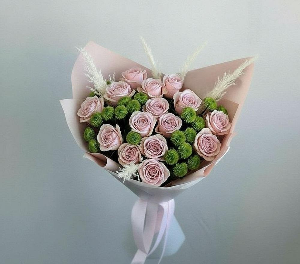 Букет цветов из: Розы и Хризантемы в Мамонтово