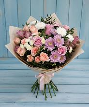 Букет цветов из:  Хризантемы, Розы и Альстромерии #REPLACE_PRED# Мамонтово