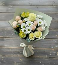 Букет цветов из:  Альстромерии, Розы и Хризантемы в Мамонтово