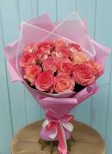 Букет 15 Розовых роз Равель в Мамонтово